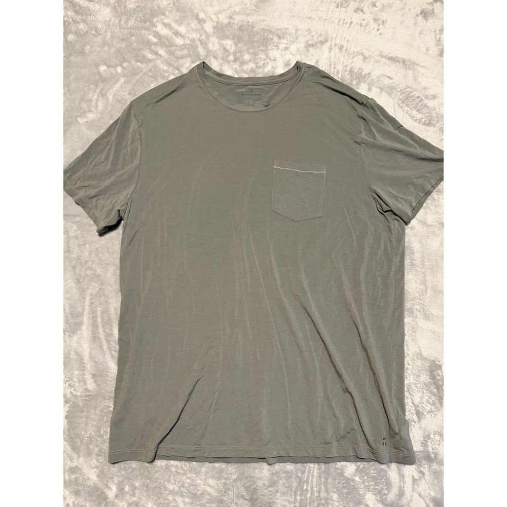 Tommy John Sleep Pocket Tee Mens XL Heather Grey Second Skin Modal T-Shirt